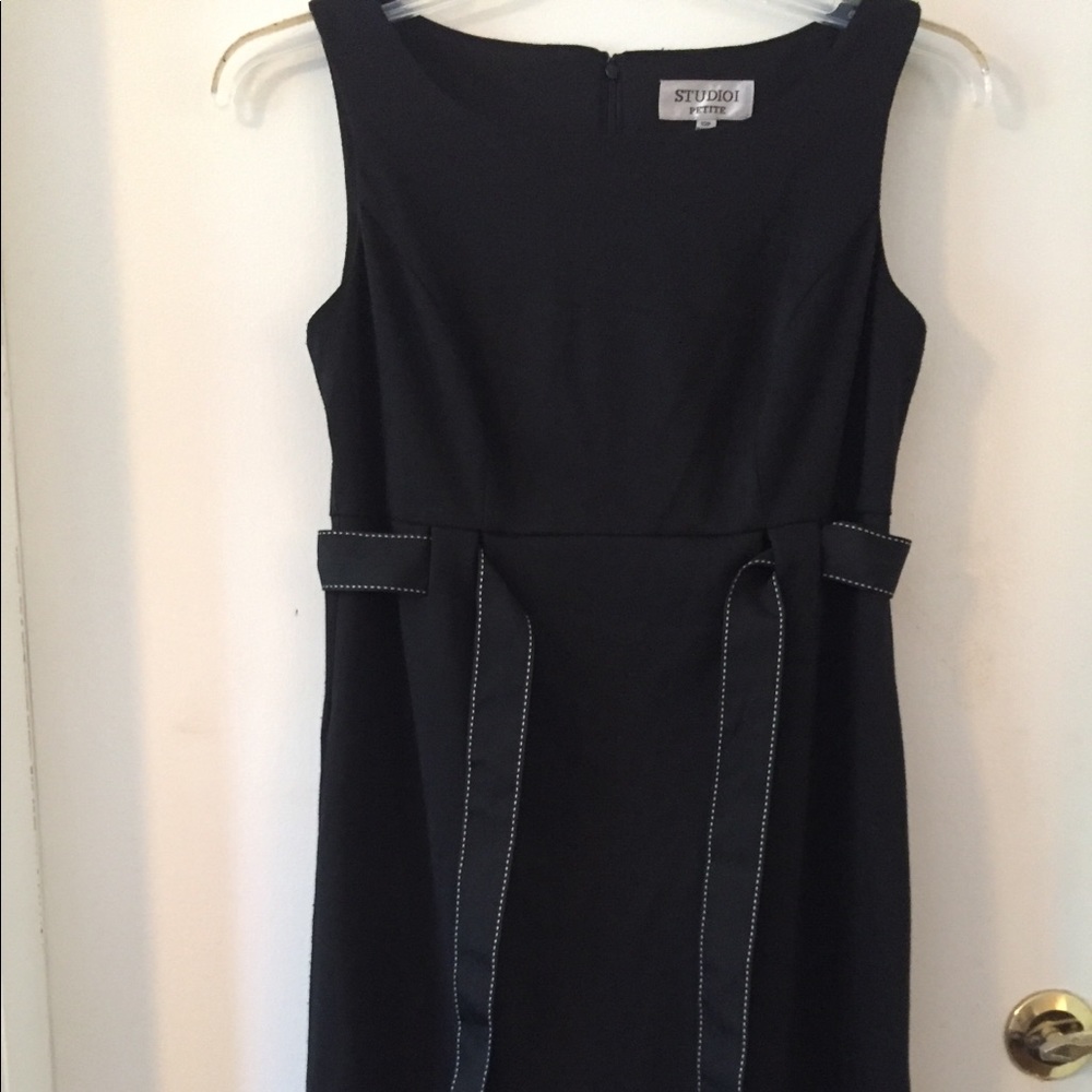 Studio 1 Petite Black Sleeveless Tie Dress Sz 10P
